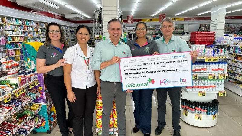 Campanha do Troco da Farmácia Nacional em prol do HC Patrocínio chega a quase R$ 26 mil em 2023